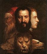  Titian Allegory of Time Governed by Prudence oil painting picture wholesale